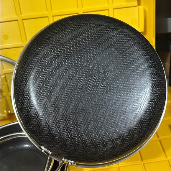 HEXCLAD 7 Piece Nonstick Stainless Steel Frying Pan Set 8 10 12" Lids Wok M $600 - Picture 6 of 10